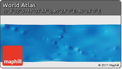 Physical Panoramic Map of the Area around 11° 51' 9" S, 85° 55' 30" E