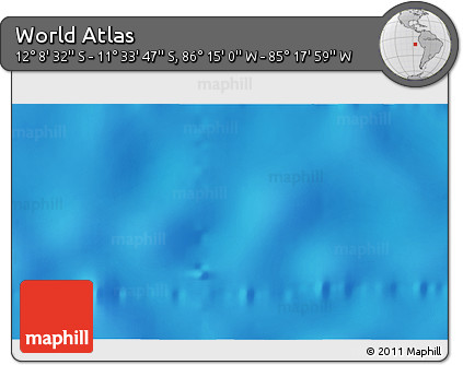 Physical 3D Map of the Area around 11° 51' 9" S, 85° 46' 30" W