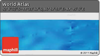 Physical Panoramic Map of the Area around 11° 51' 9" S, 86° 46' 30" E