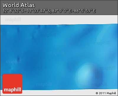 Physical 3D Map of the Area around 11° 51' 9" S, 87° 37' 30" E