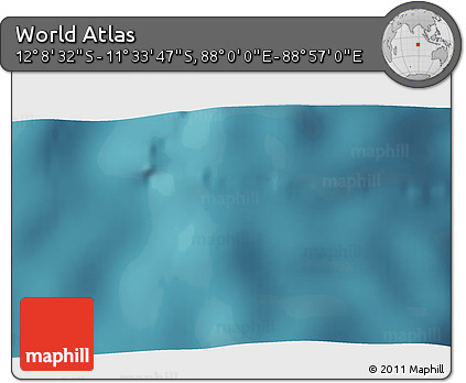 Satellite 3D Map of the Area around 11° 51' 9" S, 88° 28' 29" E