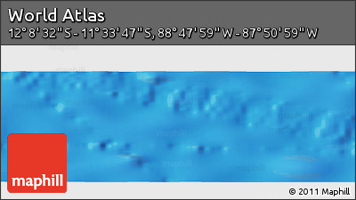 Physical Panoramic Map of the Area around 11° 51' 9" S, 88° 19' 29" W