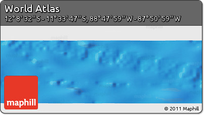 Physical Panoramic Map of the Area around 11° 51' 9" S, 88° 19' 29" W