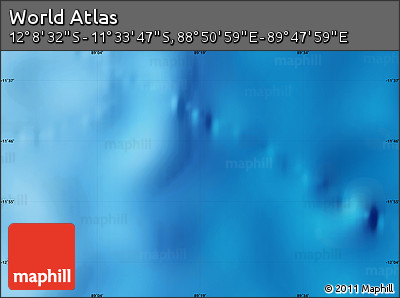 Physical Map of the Area around 11° 51' 9" S, 89° 19' 29" E