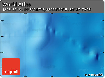 Physical Map of the Area around 11° 51' 9" S, 89° 19' 29" E