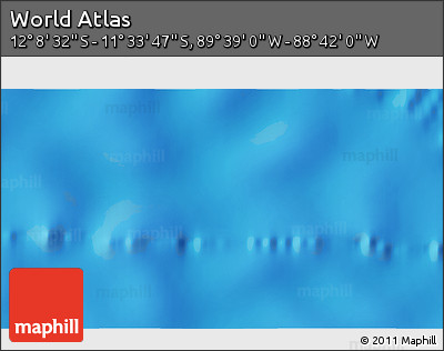 Shaded Relief 3D Map of the Area around 11° 51' 9" S, 89° 10' 30" W