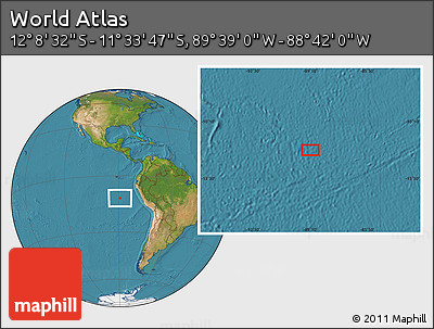 Satellite Location Map of the Area around 11° 51' 9" S, 89° 10' 30" W