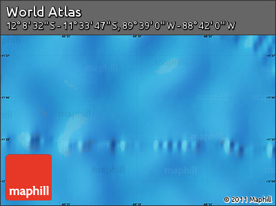 Physical Map of the Area around 11° 51' 9" S, 89° 10' 30" W