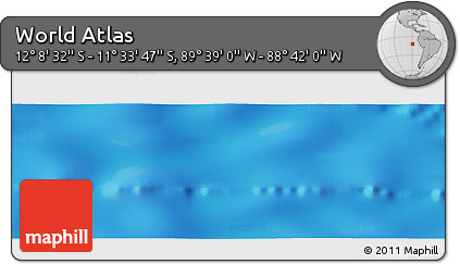 Physical Panoramic Map of the Area around 11° 51' 9" S, 89° 10' 30" W