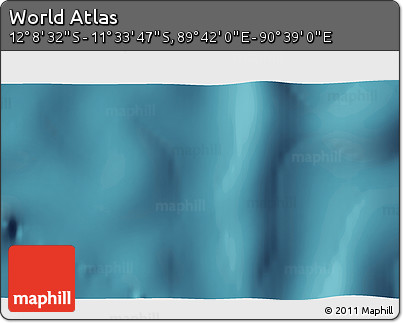 Satellite 3D Map of the Area around 11° 51' 9" S, 90° 10' 30" E