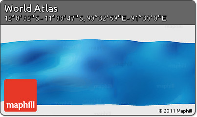 Physical Panoramic Map of the Area around 11° 51' 9" S, 91° 1' 30" E