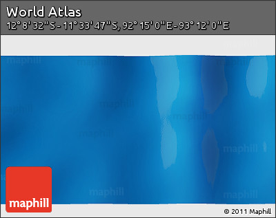 Physical 3D Map of the Area around 11° 51' 9" S, 92° 43' 29" E