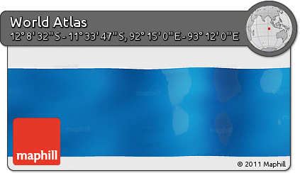 Physical Panoramic Map of the Area around 11° 51' 9" S, 92° 43' 29" E