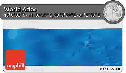Physical Panoramic Map of the Area around 11° 51' 9" S, 93° 34' 29" E
