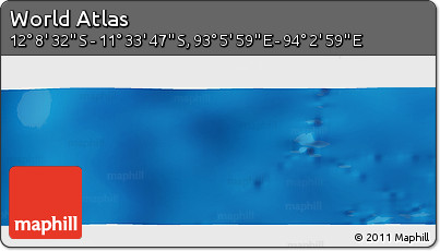 Physical Panoramic Map of the Area around 11° 51' 9" S, 93° 34' 29" E