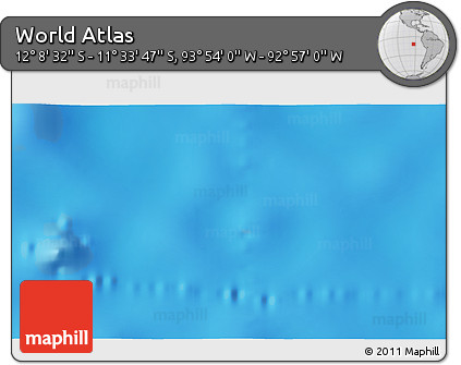 Physical 3D Map of the Area around 11° 51' 9" S, 93° 25' 30" W