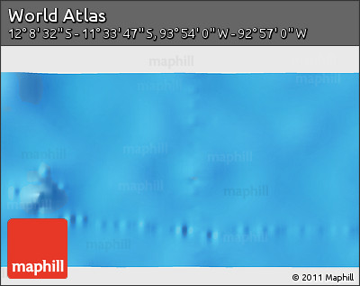 Physical 3D Map of the Area around 11° 51' 9" S, 93° 25' 30" W