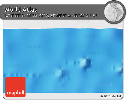 Physical 3D Map of the Area around 11° 51' 9" S, 94° 16' 30" W