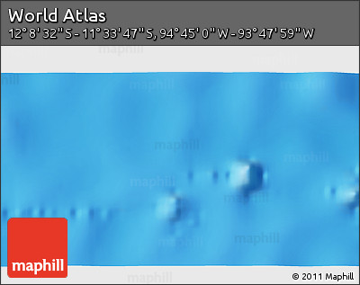 Physical 3D Map of the Area around 11° 51' 9" S, 94° 16' 30" W