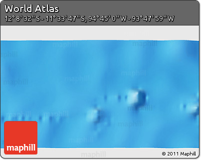 Physical 3D Map of the Area around 11° 51' 9" S, 94° 16' 30" W