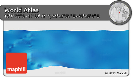 Physical Panoramic Map of the Area around 11° 51' 9" S, 95° 16' 30" E