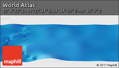 Physical Panoramic Map of the Area around 11° 51' 9" S, 95° 16' 30" E