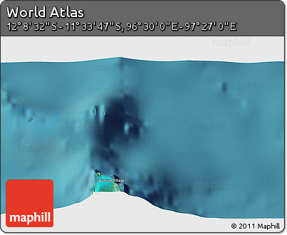 Satellite 3D Map of the Area around 11° 51' 9" S, 96° 58' 29" E