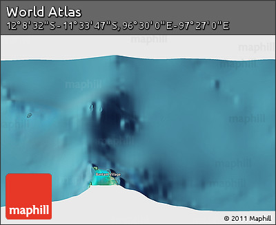 Satellite 3D Map of the Area around 11° 51' 9" S, 96° 58' 29" E