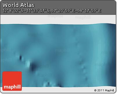Satellite 3D Map of the Area around 11° 51' 9" S, 97° 49' 29" E