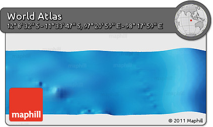 Physical Panoramic Map of the Area around 11° 51' 9" S, 97° 49' 29" E