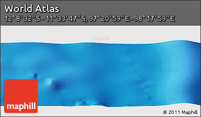 Physical Panoramic Map of the Area around 11° 51' 9" S, 97° 49' 29" E