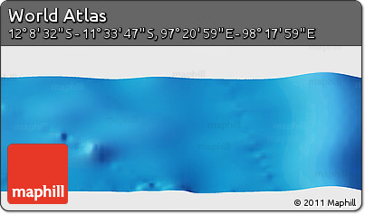 Physical Panoramic Map of the Area around 11° 51' 9" S, 97° 49' 29" E