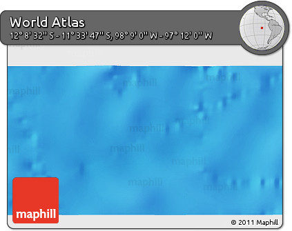 Physical 3D Map of the Area around 11° 51' 9" S, 97° 40' 30" W
