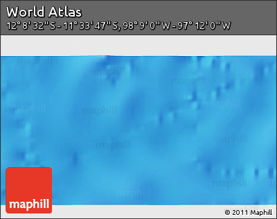 Physical 3D Map of the Area around 11° 51' 9" S, 97° 40' 30" W