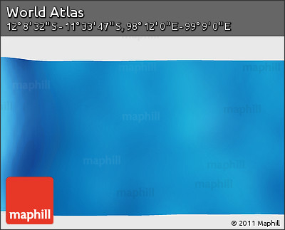 Physical 3D Map of the Area around 11° 51' 9" S, 98° 40' 30" E