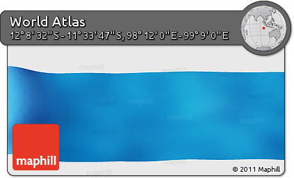 Physical Panoramic Map of the Area around 11° 51' 9" S, 98° 40' 30" E