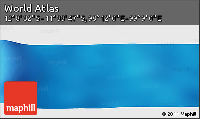 Physical Panoramic Map of the Area around 11° 51' 9" S, 98° 40' 30" E