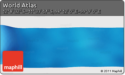 Physical Panoramic Map of the Area around 11° 51' 9" S, 98° 40' 30" E