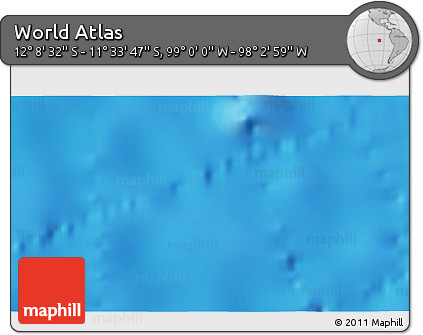 Physical 3D Map of the Area around 11° 51' 9" S, 98° 31' 30" W