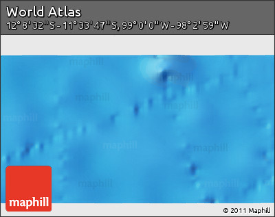 Physical 3D Map of the Area around 11° 51' 9" S, 98° 31' 30" W
