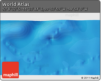 Political 3D Map of the Area around 11° 51' 9" S, 99° 22' 30" W