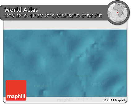 Satellite 3D Map of the Area around 11° 51' 9" S, 9° 25' 30" E