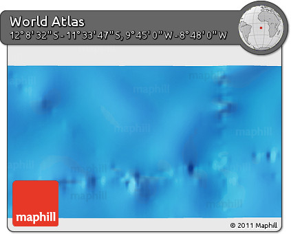 Physical 3D Map of the Area around 11° 51' 9" S, 9° 16' 30" W