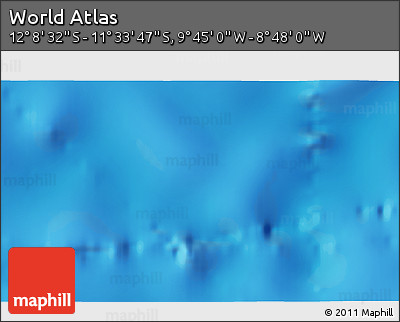 Physical 3D Map of the Area around 11° 51' 9" S, 9° 16' 30" W