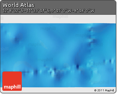 Physical 3D Map of the Area around 11° 51' 9" S, 9° 16' 30" W