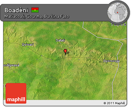 Satellite 3D Map of Boadèni