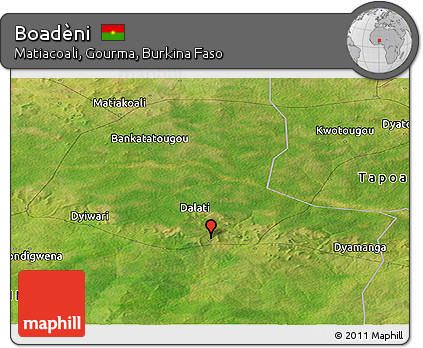 Satellite Panoramic Map of Boadèni