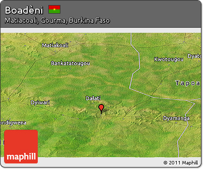 Satellite Panoramic Map of Boadèni