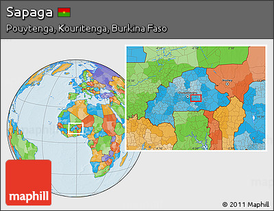 Political Location Map of Sapaga
