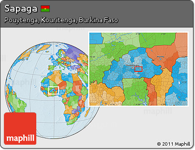 Political Location Map of Sapaga
